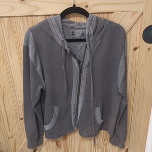 Women's Gray Zip-Front Hoodie Sweatshirt